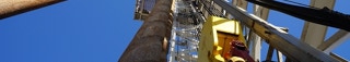 Looking up a rig derrick